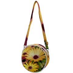 Yellow Flowers Crossbody Circle Bag