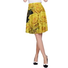 Yellow Roses A-line Skirt by Sparkle