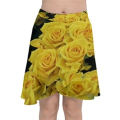 Yellow Roses Chiffon Wrap Front Skirt by Sparkle