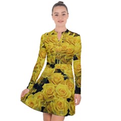 Yellow Roses Long Sleeve Panel Dress by Sparkle