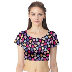 Colorful Love Short Sleeve Crop Top by Sparkle