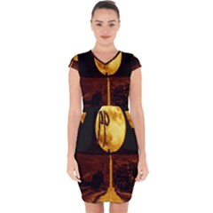 Moon Road Capsleeve Drawstring Dress 