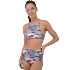 Golden Fishes High Waist Tankini Set by Sparkle