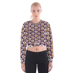 Eyes Cups Cropped Sweatshirt by Sparkle