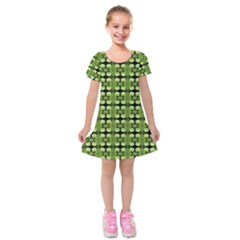 Digital Pattern Kids  Short Sleeve Velvet Dress