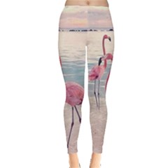 Flamingos Beach Leggings  by Sparkle