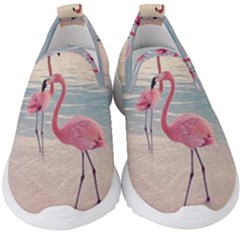 Flamingos Beach Kids  Slip On Sneakers by Sparkle