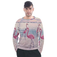 Flamingos Beach Men s Long Sleeve Raglan Tee