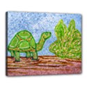 Turtle And Letttuce Colored Illustration Canvas 20  x 16  (Stretched) View1