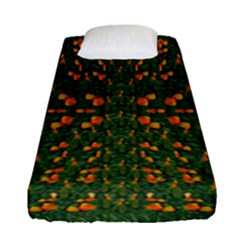 Sakura Tulips Giving Fruit In The Festive Temple Forest Fitted Sheet (single Size) by pepitasart