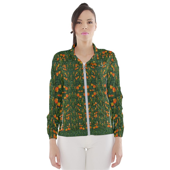 Sakura Tulips Giving Fruit In The Festive Temple Forest Women s Windbreaker