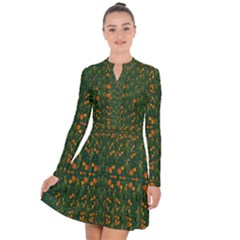 Sakura Tulips Giving Fruit In The Festive Temple Forest Long Sleeve Panel Dress by pepitasart