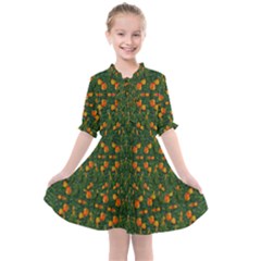 Sakura Tulips Giving Fruit In The Festive Temple Forest Kids  All Frills Chiffon Dress by pepitasart