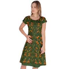 Sakura Tulips Giving Fruit In The Festive Temple Forest Classic Short Sleeve Dress by pepitasart