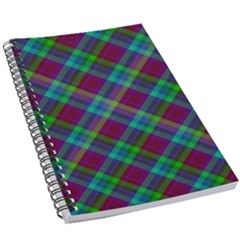 Purple, Green Tartan, Retro Buffalo Plaid Pattern, Classic Tiled Theme 5 5  X 8 5  Notebook by Casemiro