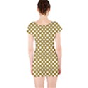 Gold polka dots patterm, retro style dotted pattern, classic white circles Short Sleeve Bodycon Dress View2