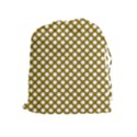 Gold polka dots patterm, retro style dotted pattern, classic white circles Drawstring Pouch (XL) View1