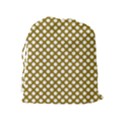 Gold polka dots patterm, retro style dotted pattern, classic white circles Drawstring Pouch (XL) View2