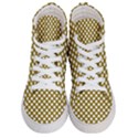 Gold polka dots patterm, retro style dotted pattern, classic white circles Women s Hi-Top Skate Sneakers View1