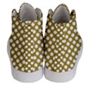 Gold polka dots patterm, retro style dotted pattern, classic white circles Women s Hi-Top Skate Sneakers View4