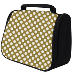 Gold Polka Dots Patterm, Retro Style Dotted Pattern, Classic White Circles Full Print Travel Pouch (big) by Casemiro