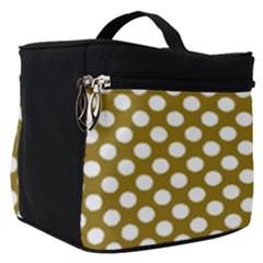 Gold Polka Dots Patterm, Retro Style Dotted Pattern, Classic White Circles Make Up Travel Bag (small) by Casemiro