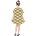 Gold polka dots patterm, retro style dotted pattern, classic white circles Kids  Smock Dress View2