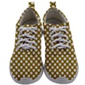 Gold polka dots patterm, retro style dotted pattern, classic white circles Mens Athletic Shoes View1