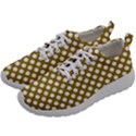 Gold polka dots patterm, retro style dotted pattern, classic white circles Mens Athletic Shoes View2