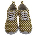 Gold polka dots patterm, retro style dotted pattern, classic white circles Athletic Shoes View1