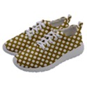 Gold polka dots patterm, retro style dotted pattern, classic white circles Athletic Shoes View2