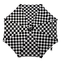 Black And White Chessboard Pattern, Classic, Tiled, Chess Like Theme Hook Handle Umbrellas (medium) by Casemiro