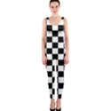 Black and white chessboard pattern, classic, tiled, chess like theme One Piece Catsuit View1