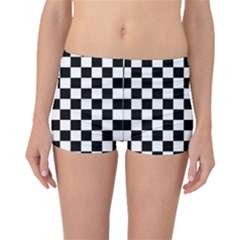 Black And White Chessboard Pattern, Classic, Tiled, Chess Like Theme Boyleg Bikini Bottoms by Casemiro