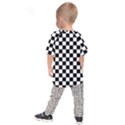 Black and white chessboard pattern, classic, tiled, chess like theme Kids  Raglan Tee View2