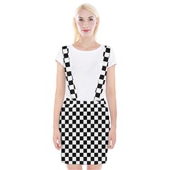 Black And White Chessboard Pattern, Classic, Tiled, Chess Like Theme Braces Suspender Skirt by Casemiro