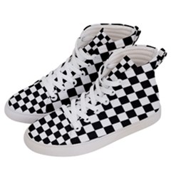 Black And White Chessboard Pattern, Classic, Tiled, Chess Like Theme Men s Hi-top Skate Sneakers by Casemiro