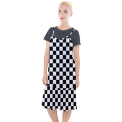 Black And White Chessboard Pattern, Classic, Tiled, Chess Like Theme Camis Fishtail Dress by Casemiro