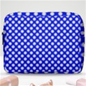 Dark blue and white polka dots pattern, retro pin-up style theme, classic dotted theme Make Up Pouch (Large) View1