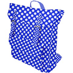 Dark Blue And White Polka Dots Pattern, Retro Pin-up Style Theme, Classic Dotted Theme Buckle Up Backpack by Casemiro