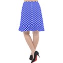 Dark blue and white polka dots pattern, retro pin-up style theme, classic dotted theme Fishtail Chiffon Skirt View2