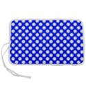 Dark blue and white polka dots pattern, retro pin-up style theme, classic dotted theme Pen Storage Case (M) View1