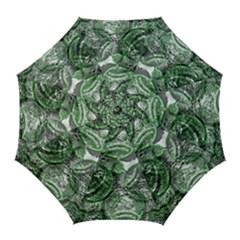 Biohazard Sign Pattern, Silver And Light Green Bio-waste Symbol, Toxic Fallout, Hazard Warning Golf Umbrellas by Casemiro