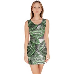 Biohazard Sign Pattern, Silver And Light Green Bio-waste Symbol, Toxic Fallout, Hazard Warning Bodycon Dress by Casemiro