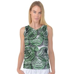 Biohazard Sign Pattern, Silver And Light Green Bio-waste Symbol, Toxic Fallout, Hazard Warning Women s Basketball Tank Top by Casemiro