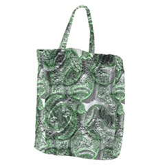 Biohazard Sign Pattern, Silver And Light Green Bio-waste Symbol, Toxic Fallout, Hazard Warning Giant Grocery Tote by Casemiro