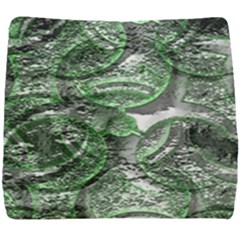 Biohazard Sign Pattern, Silver And Light Green Bio-waste Symbol, Toxic Fallout, Hazard Warning Seat Cushion by Casemiro