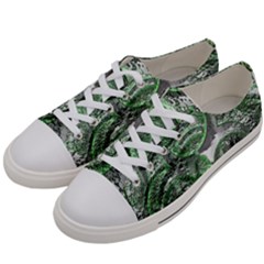 Biohazard Sign Pattern, Silver And Light Green Bio-waste Symbol, Toxic Fallout, Hazard Warning Women s Low Top Canvas Sneakers by Casemiro