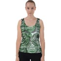 Biohazard sign pattern, silver and light green bio-waste symbol, toxic fallout, hazard warning Velvet Tank Top View1