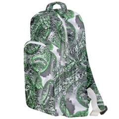 Biohazard Sign Pattern, Silver And Light Green Bio-waste Symbol, Toxic Fallout, Hazard Warning Double Compartment Backpack by Casemiro